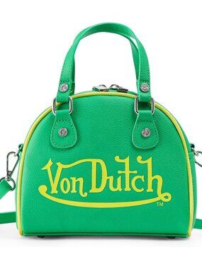 Womens Two Tone Bowling Bag Purse - Stylish Womens Handbag with Adjustable Strap